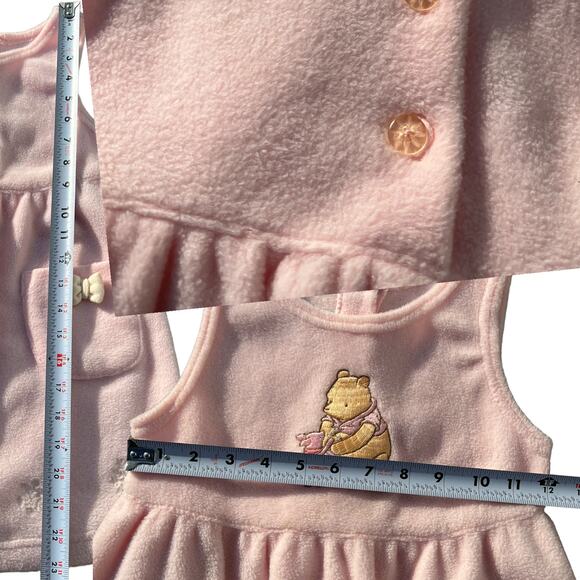 The Disney Store Classic Pooh and Piglet Snowflake Fleece Dress Kids Sz 4/5 - Picture 4 of 6